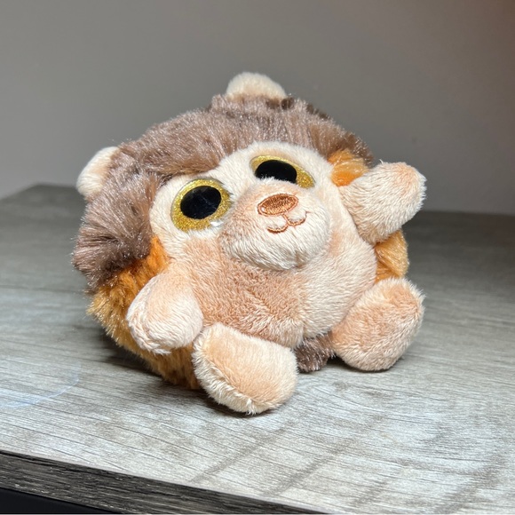 Fiesta Lubby Cubby Hedgehog Round Plush Sparkle Googly Eyes 3.5” Stuffed Animal - Picture 5 of 10